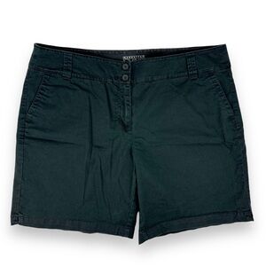 New York & Company Shorts Womens 18 Manhattan Chino Black Cotton Spandex Stretch